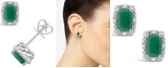 Macy's Emerald (1-1/3 ct. t.w.) and Diamond Accent Stud Earrings in Sterling Silver